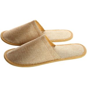 20 Pairs Huis Gast Indoor Slippers Mannen Vrouwen Hotel Reizen Spa Draagbare Vouwen Wegwerp Levert Unisex Slippers Zomer Linnen