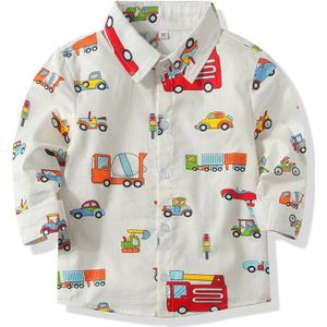 Kimocat Baby Boy Kleding Lange Mouw Auto Gedrukt Jongens Shirt Casual Cartoon Lente Herfst Jongen Shirts Voor Kinderen Kinderkleding