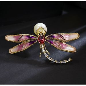 Rode Bomen Brand Libelle Broche Voor Vrouwen Mode Emaille Broche Pinnen Sieraden Jaar