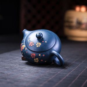 Yixing Theepot Handgemaakte Paarse Klei Kung Fu Waterkoker Platte Xishi Pot Met Geschenkdoos