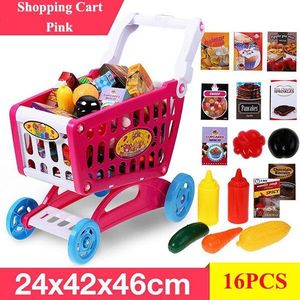 Baby Shining Winkelwagen Speelgoed 16 PCS Grote Winkelen Speelgoed Simulatie Kinderen Supermarkt Winkelen Speelgoed Groente Voedsel Speelgoed