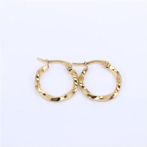 Goud Kleur Vier Maten Grote Oorbellen Ronde Cirkel Hoop Earring Voor Vrouwen Rvs Sieraden Trendy Hip Hop Rock HX35