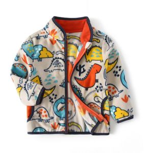 Springen Meter 2-8T Lente Herfst Winter Dinosaurussen Fleece Uitloper Voor Jongens Meisjes Dieren Kleding Leuke Jassen jassen