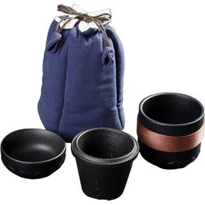 Draagbare Thee Set Omvat 1 Theepot 2 Theekopjes 1 Zak, Mooi En Theepot Waterkoker, chinese Reizen Keramische Draagbare Teaset