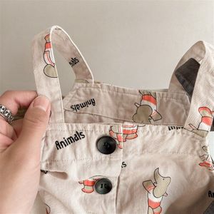 2022 Kinderen Peuter Meisjes Jongens Kids Printing Cartoon Overalls Jarretel Broek Casual Broek Solid Uitloper