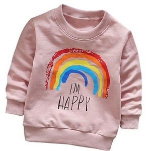 Peuter Kids Sweatshirt Baby Boy Meisje Brief Rainbow Print Lange Mouwen Tops Winter Mooie Zachte Warme Kleding 6M -3T A20