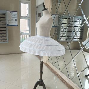 Kinderen Meisjes Hoepels Witte Petticoat Trouwjurk Onderrok Elastische Tailleband Trekkoord A-lijn Rok Ruches