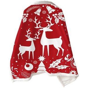 Poncho - Gedrukt - Deken - Multifunctioneel - Winter - 100% Polyester