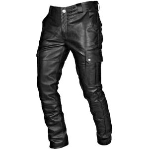 Man Retro Lederen Broek Lente En Zomer Mode Mannen Slanke Pu Lederen Broek Hoge Elastische Man Motorfiets Broek Straat #4