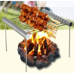 Draagbare Rvs Spiesjes Bbq Grill Vouwen Bbq Grill Mini Pocket Bbq Grill Barbecue Accessoires Voor Thuis Park Strand Gebruik