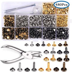 480 Stks/set Metalen Oogjes Grommets Met Wasmachine Gereedschap Box Voor Naaien Diy Lederen Ambachten Schoenen Tassen Riem Kleding Canvas Dekzeilen