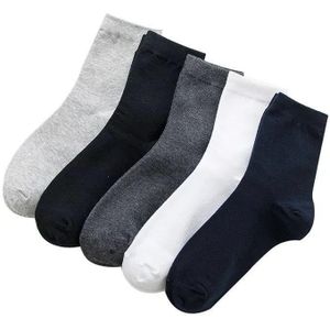 5 Pairs Mens Dress Katoen Sokken Anti Deodorant Grote Size Crew Sokken Casual Standaard Mannen Zakelijke Zwarte Sokken Set 45-48