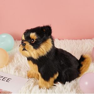 1Pc Yorkshire Terrier Hond Simulatie Speelgoed Diermodel Decoratie Terrier Speelgoed Realistische Desktop Speelgoed Hond Leuke Pluche Yorkshire Z6G5