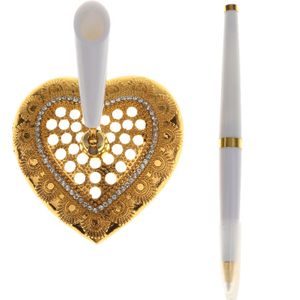 Wedding Party Gast Boek Ondertekening Pen Gouden Hart Pen Houder Decor Leverancier