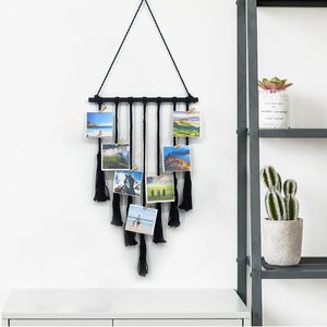 Foto muur serie Nordic stijl kan hangen foto's geweven tapijt creatieve producten boho decor Wedstrijd kleine houten klem