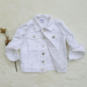 Lente Meisjes Denim Jas Witte Kleur Jongens Jeans Jassen Kids Denim Jassen Kinderen Bovenkleding Jassen Baby Kleding