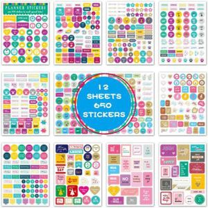 12 Sheetwatercolor Groet Woord Handgemaakte Decor Mini Kalender Album Agenda Scrapbook Stickers Briefpapier Terug Naar Schoolbenodigdheden