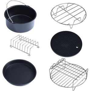 6Pcs Air Friteuse Accessoires 7Inch Fit Voor Cozyna 4.0QT 4.5QT 5.6QT Bakken Mand Plaat Grill Pot Keuken Koken tool Voor Party