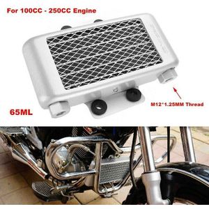 Motorfiets Motorolie Cooler Cooling Radiator 65Ml Aluminium Zilver Voor 100CC-250CC Motorfiets Dirt Bike Atv