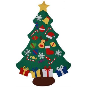Kinderen Diy Kerstboom Handgemaakte Vilt Doek Kerstboom Vilt Stereo Kerstboom Glad Snijden