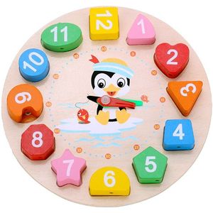 Houten Digitale Klok Speelgoed Voor Kinderen Vroeg Leren Puzzel Kleur Vorm Cognitieve Bijpassende Digitale Kralen Rijgen Klok Speelgoed