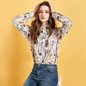 Artka Lente Vrouwen Blouse Mode Vintage Print Chiffon Shirt Turn-Down Kraag Lange Mouwen Chiffon Blouse SA20900C