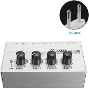MX400 4 Kanaals Audio Mixer Draagbare Ktv Mini Geluidsarm Familie Mono Professionele Dj Karaoke Ultra Compact Geluid