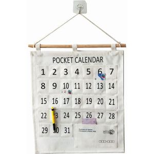 44*52cm Eenvoudige en moderne Witte Advent Kalender Hanger Woondecoratie Accessoires Doek Huwelijksgeschenk voor de gasten