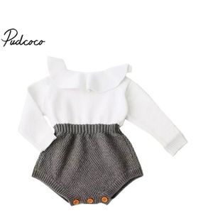 Pasgeboren Baby Meisje Wollen Blend Baby Romper Warme Gebreide Trui Herfst Winter Lange Mouwen Rompertjes Meisje Kleding