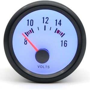 Boost/Water Temp/Olie Temp/Olie Druk/Spanning/Toerenteller Rpm Gauge 2''52mm Analoge Led Zwart case Met Blauwe Led