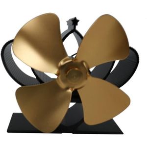 Mini Zwart 4 Blades Warmte Aangedreven Kachel Ventilator Voor Hout/Log Brander/Haard-Eco Vriendelijke Warmte Distributie brandstofbesparing