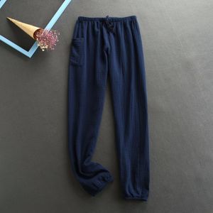 Herfst Vrouwen Katoen Crêpe Slaap Broek Effen Pyjamabroek Elastische Taille Sleep Bottoms Lounge Nacht Broek Slapen Slaap Slijtage