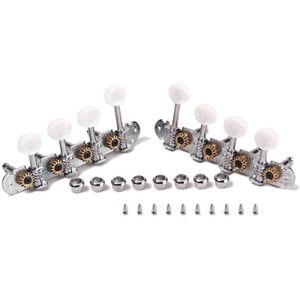 1 Set Mandoline Machine Heads Tuners Tuning Keys Pinnen Voor Mandoline Instrument Zilver R/L