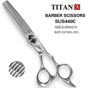 Titan 6 Inch Dunner Gesneden Stijl Tool Rvs Haar Schaar Salon Kappers Schaar Ножницы Парикмахерские