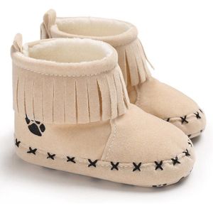 Kwastje Enkel Snowboots Pasgeboren Baby Winter Warme Schoenen Anti-Slip Pluche Eerste Wandelaars Baby Peuter Schoenen Rood Zwart botas