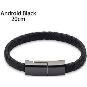 1 Pc -Styling Lederen Armband Met Micro Usb Type C Usb Data Sync Opladen Snel Opladen Kabel polsband Voor Android