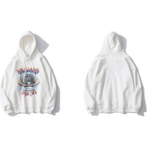 Gonthwid Planet Wereld Print Hoodies Sweatshirts Streetwear Heren Hip Hop Harajuku Casual Hooded Sweat Shirt Tops Uitloper