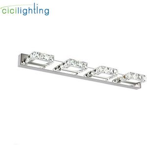 110-220V L16cm 32cm 46cm 62cm Moderne Minimalistische LED Crystal Roestvrij Staal Spiegel Voorlamp badkamer vanity toilet wandlampen
