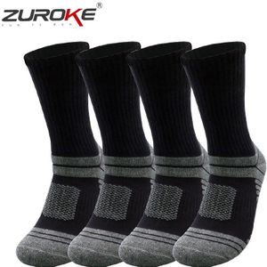 4 Pairs Pack Heren Athletic Crew Sokken Wit Zwart Grijs Katoen Wandelen Camping Working Kussen Mid Calf Lange Sokken