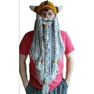 Creatieve Funny Baard Hoed Hoorn Gebreide Muts Herfst Winter Mannen En Vrouwen Halloween Party Christmas Party Cosplay Hoed