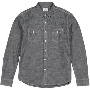Simwood Lente Shirts Mannen 100% Katoen Grijs Top-Stiksels Check Zakken Casual Shirts Kleding 190441