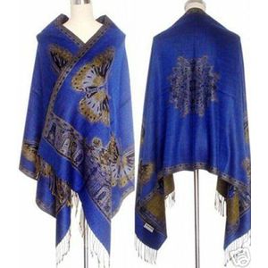 Russische Mode Big Size Soft Lady Butterfly Double-Side Zijde Pashmina Sjaal Wrap Shawl
