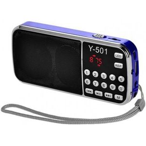 Mini Draagbare Y-501 Fm Radio Digitale Ondersteuning Tf Card Usb Aux Draagbare Led Zaklamp Audio Music Player Speaker Voor Mobiele telefoon