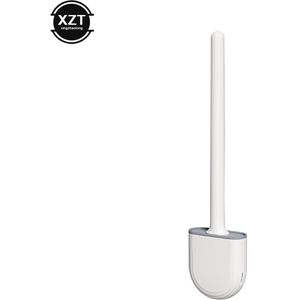 Novel Ademend Wc Borstel Water Lekvrije Met Base Siliconen Wc Platte Kop Flexibele Zachte Haren Borstel Met Sneldrogend