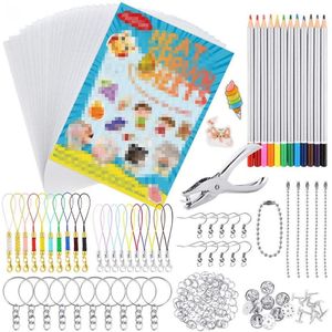 Krimpkous Plastic Blad Voor Kinderen Diy Sleutelhangers Shrinky Papier Krimpkous Plastic Vel Kit Interactieve Ouder Kind Speelgoed