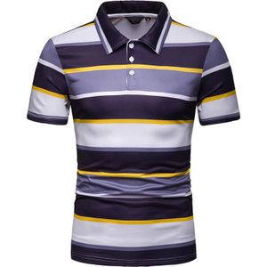 Business Casual Streep Mannen Polo Shirt Zomer Tops Korte mouw Tees Polo Shirt Herenkleding Revers Hawaii Strand