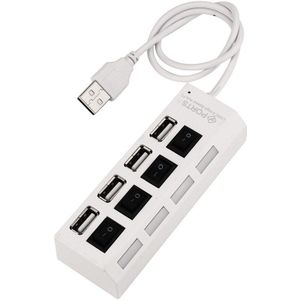4 Port USB 2.0 Hub On/Uit Schakelaars DC Power Adapter Kabel Voor PC Laptop USB HUB Hoge speed USB 2.0 Hub PC Accessoires L0611