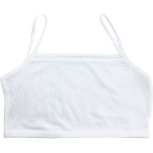 Student Meisjes Training Beha Spaghetti Band Geribbelde Bandeau Cami Crop Ondergoed