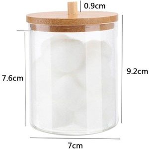 Make Wattenschijfje Organizer Badkamer Opbergdoos Voor Wattenstaafjes Cosmetica Sieraden Make Remover Pad Container Met Bamboe Deksel