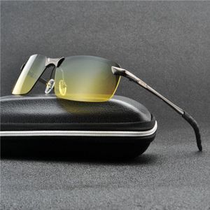 Gepolariseerde Zonnebril Voor Mannen Vrouwen Dag En Nacht Bril Mode Metalen Mannen Nachtzicht Mannelijke Rijden Goggle Fml